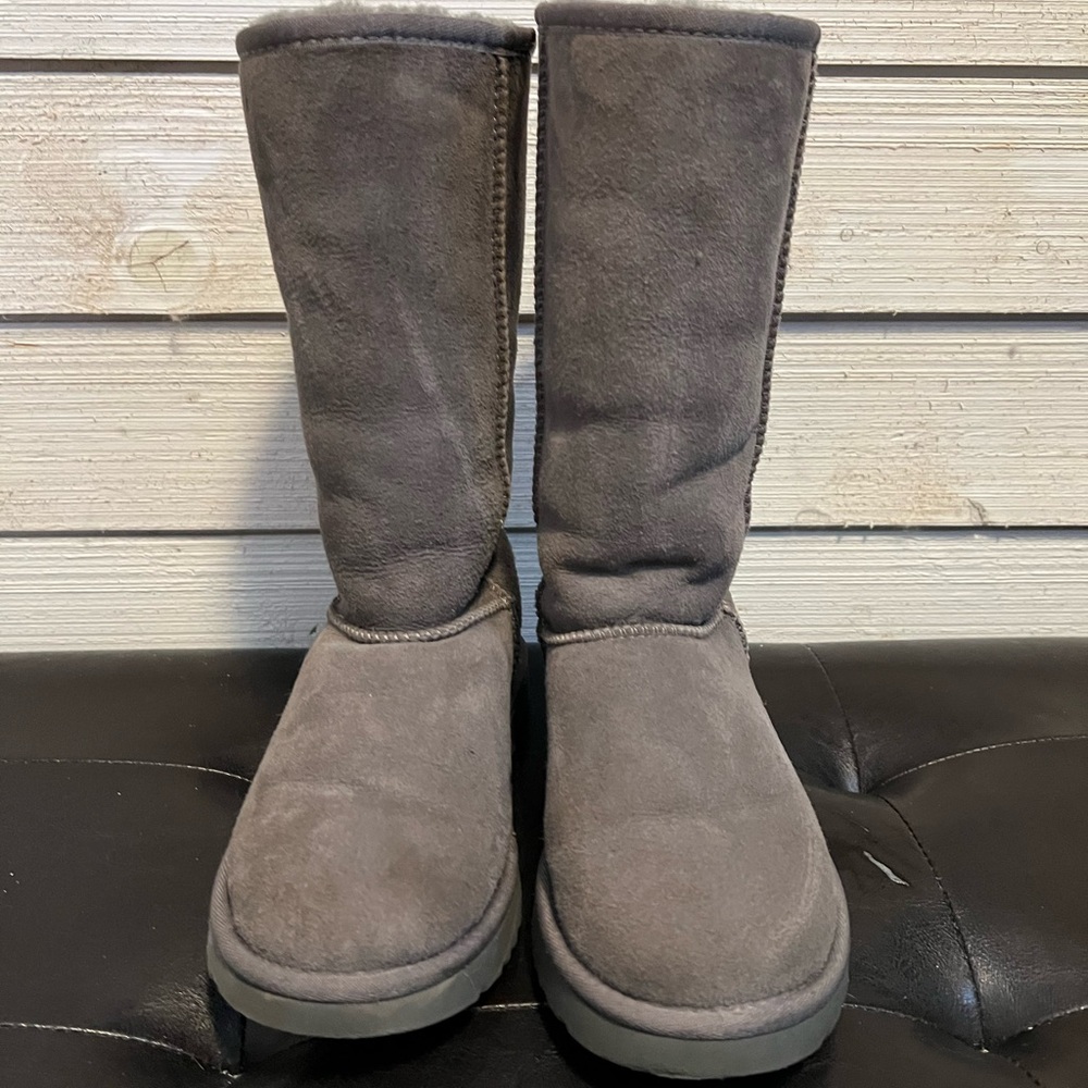 UGG Cozy Gray Suede Boots